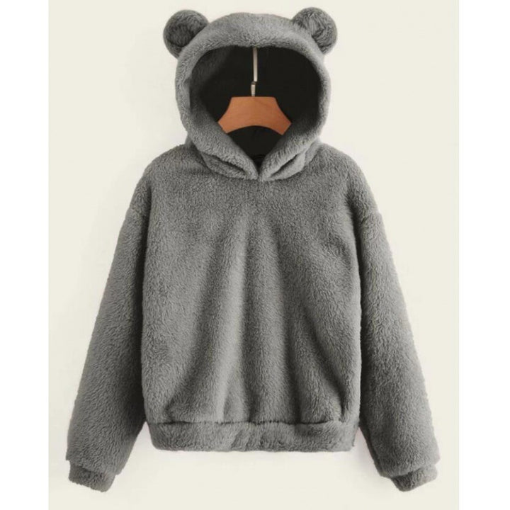 Women's Cozy Teddy Fleece Hoodie with Bear Ears and Oversized Fit Mune Fashion