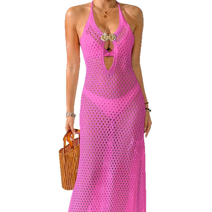 Women's Elegant Cropped Beach Cover-Up Made of Mesh Material Mune Fashion