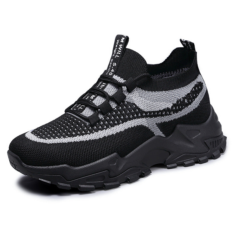 Men's knitted sock sneakers with elastic slip-on design and profiled trail platform Mune Fashion