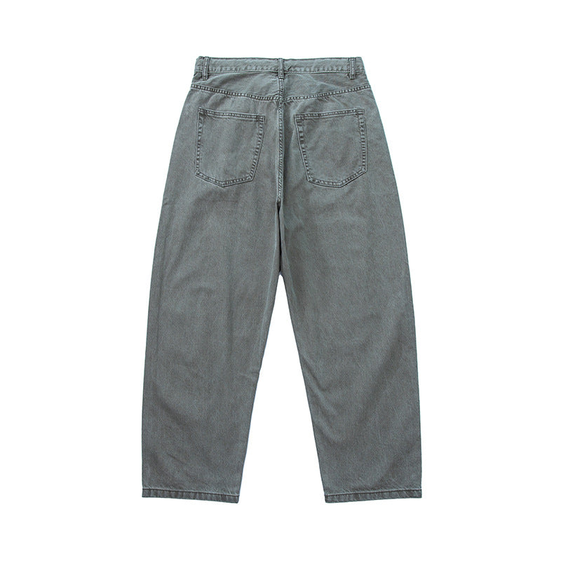 Men's Wide Baggy Jeans made of washed denim with elastic drawstring waistband Mune Fashion