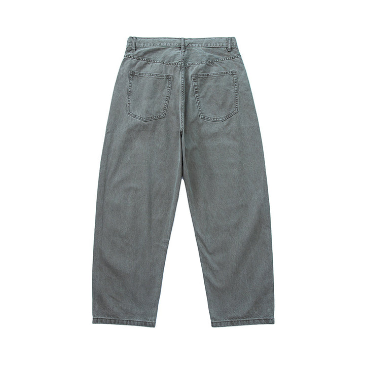 Men's Wide Baggy Jeans made of washed denim with elastic drawstring waistband Mune Fashion