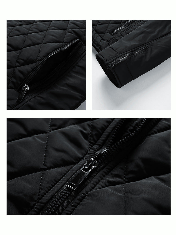 Men's quilted jacket with thermal lining and stand-up collar Mune Fashion
