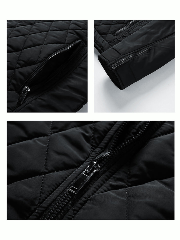 Men's quilted jacket with thermal lining and stand-up collar Mune Fashion