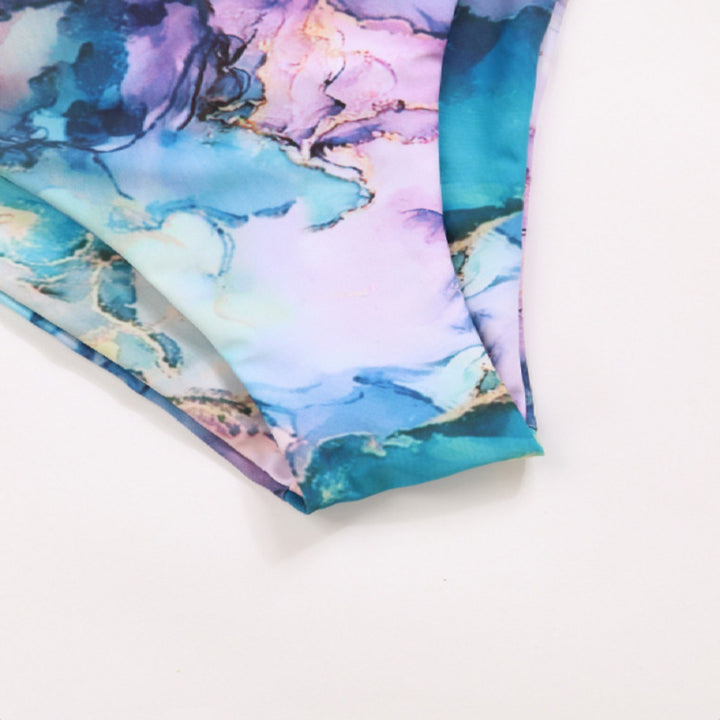 Women's Bikini Set with Crossed Top and Floral Details Mune Fashion