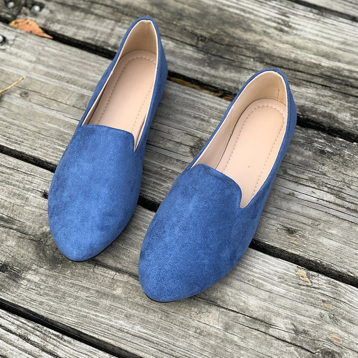 Damen spitz zulaufende Velours‑Loafer mit gepolsterter Innensohle Mune Fashion