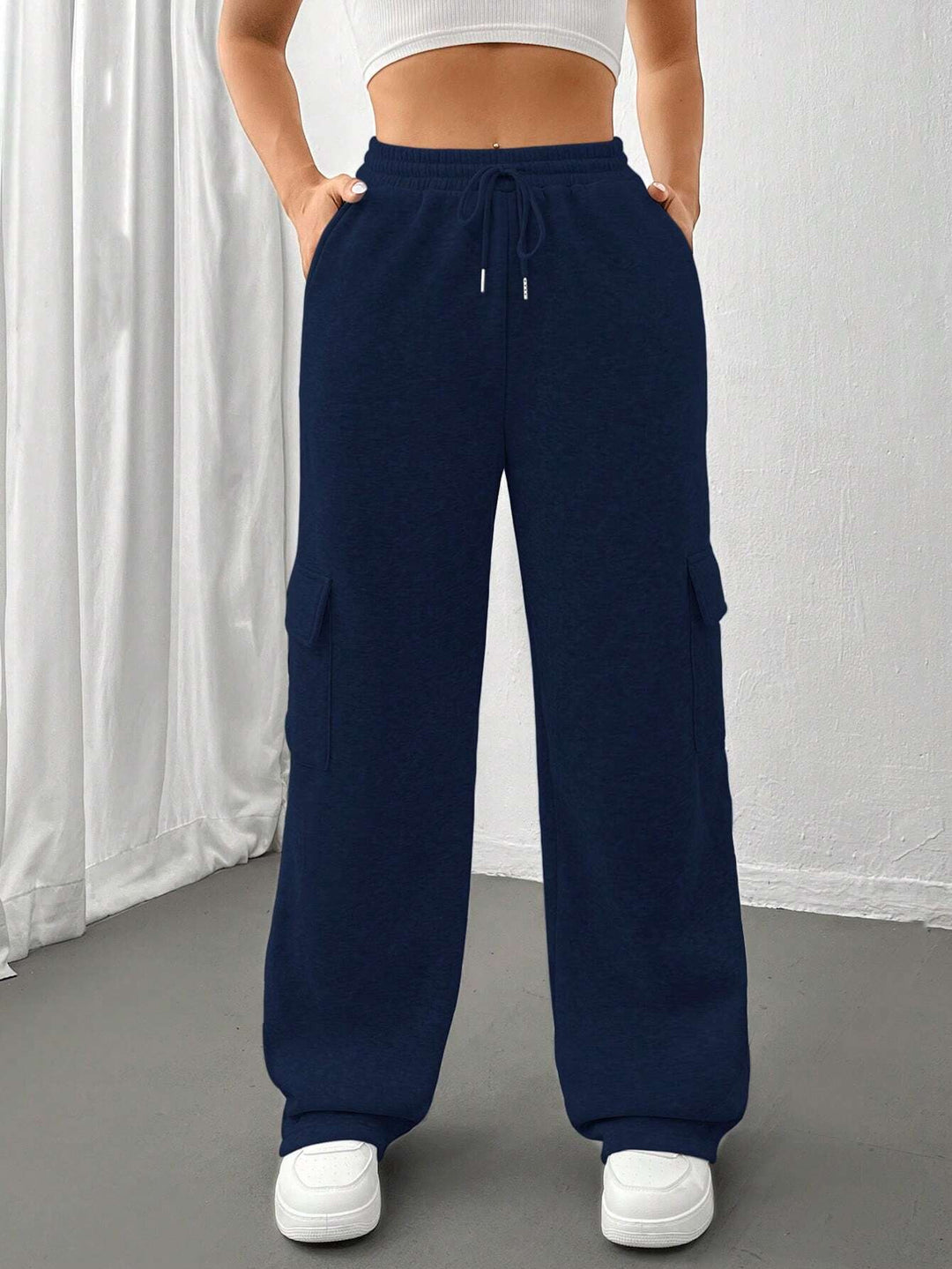 Women’s Loose Cargo Pants in Jogger Style with Drawstring Mune Fashion