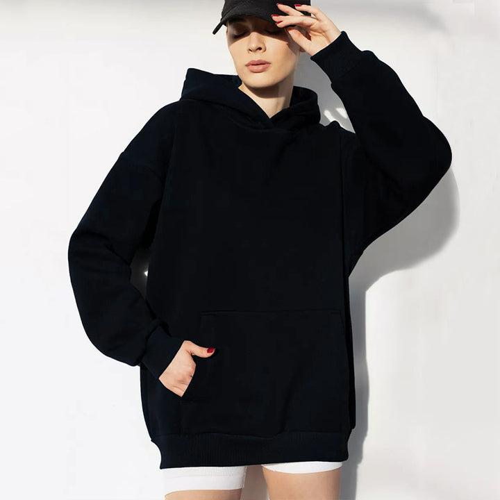 Women's oversized hoodie with kangaroo pocket and dropped-shoulder cut Mune Fashion