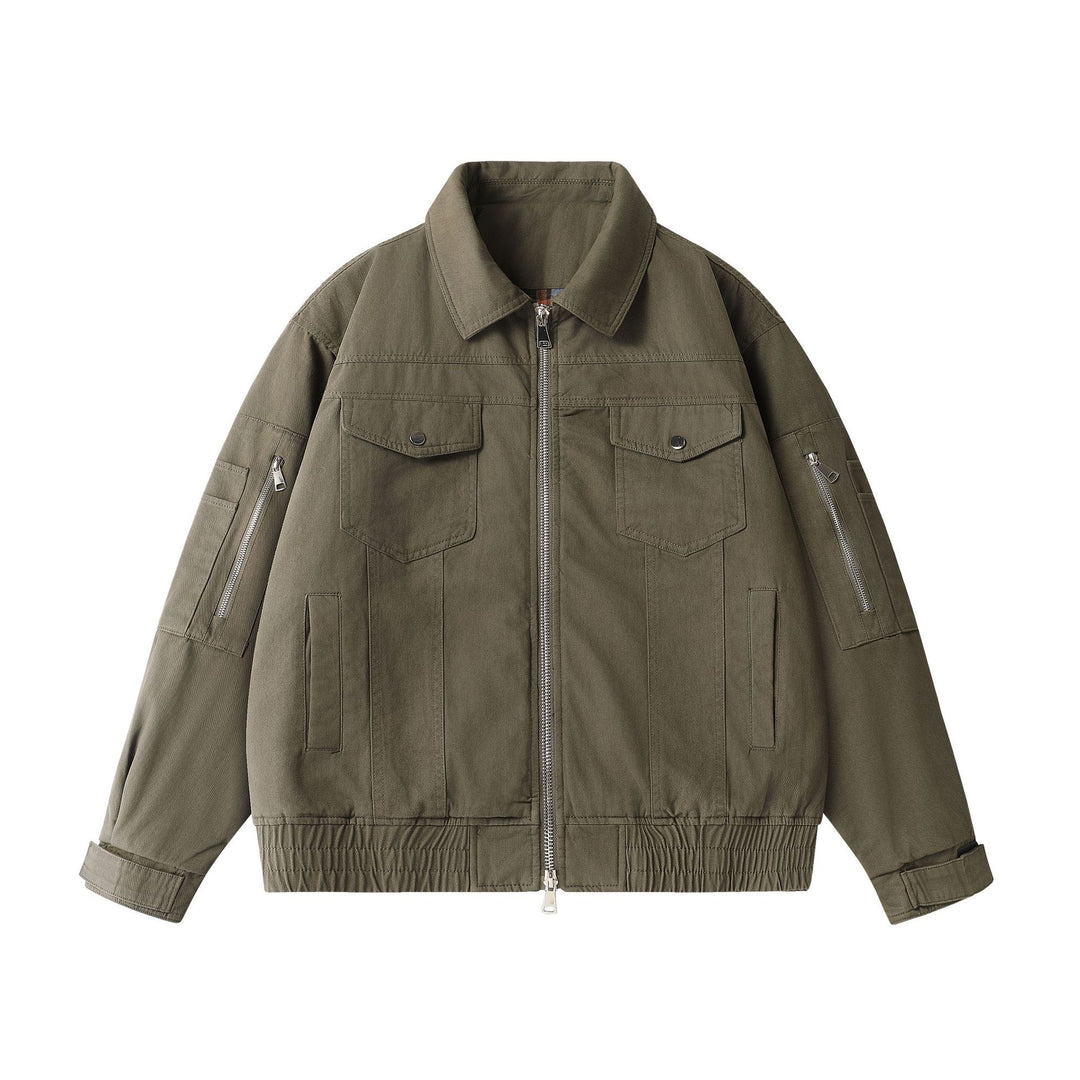 Unisex Urban Utility Blouson Jacket with Cargo Pockets and Two-Way Zipper Mune Fashion