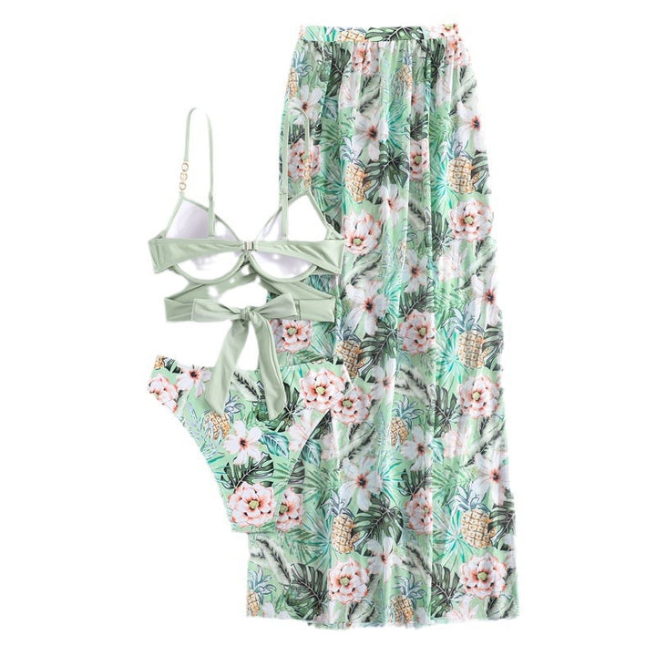 Women's Two-Piece Swimsuit Set with Elegant Wrap Top and High-Waisted Bottom Mune Fashion