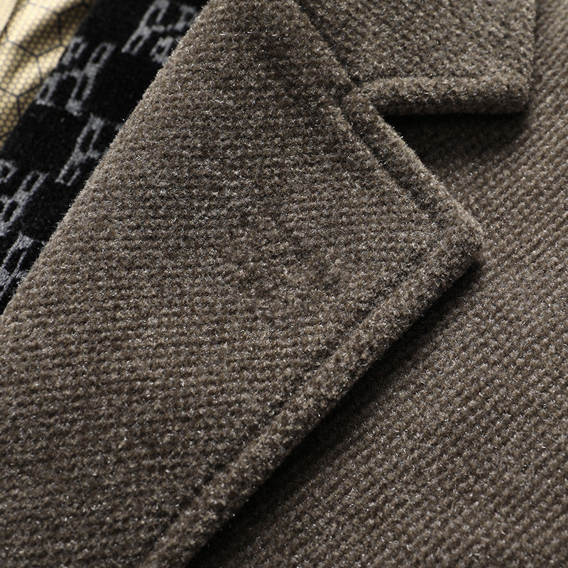 Men's Elegant Wool Blend Overcoat with Removable Quilted Inner Jacket Mune Fashion