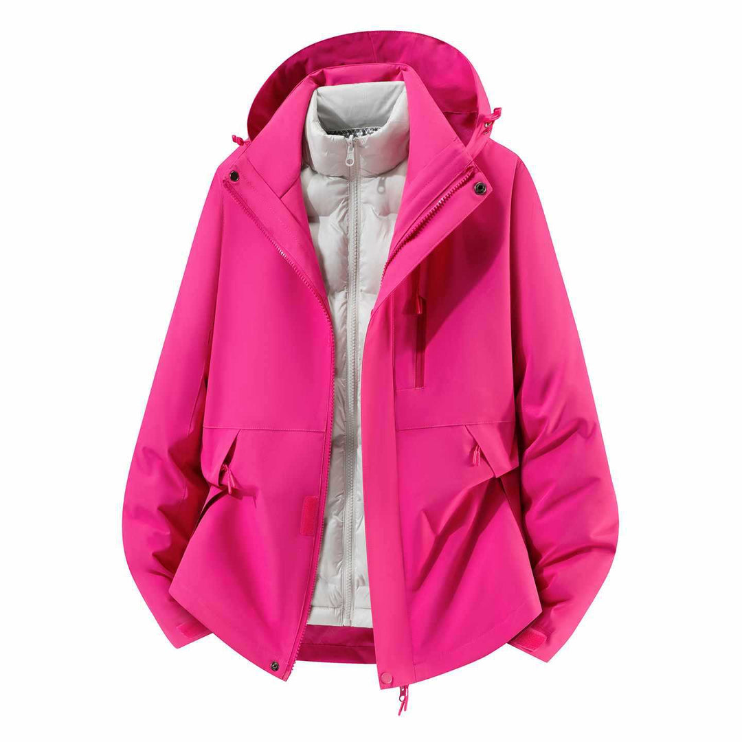 Men's Waterproof Three-Piece Winter Jacket with Removable Down Inner Jacket and Hood Mune Fashion