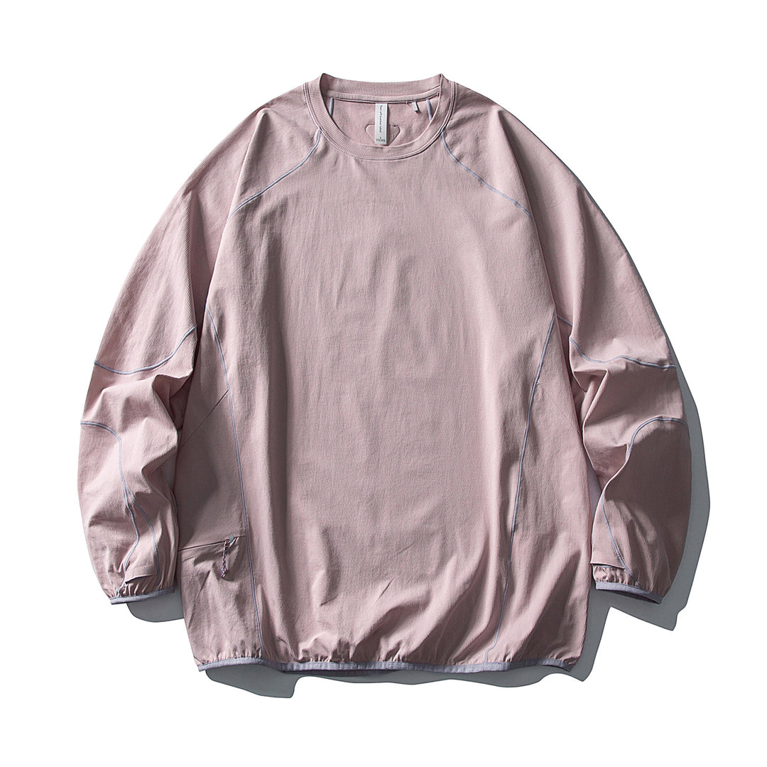 Unisex Technical Oversized Crew Neck Sweater with Flatlock Seams and Side Zipper Pocket Mune Fashion