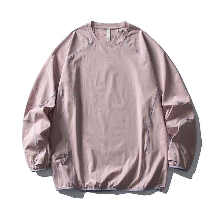 Unisex Technical Oversized Crew Neck Sweater with Flatlock Seams and Side Zipper Pocket Mune Fashion