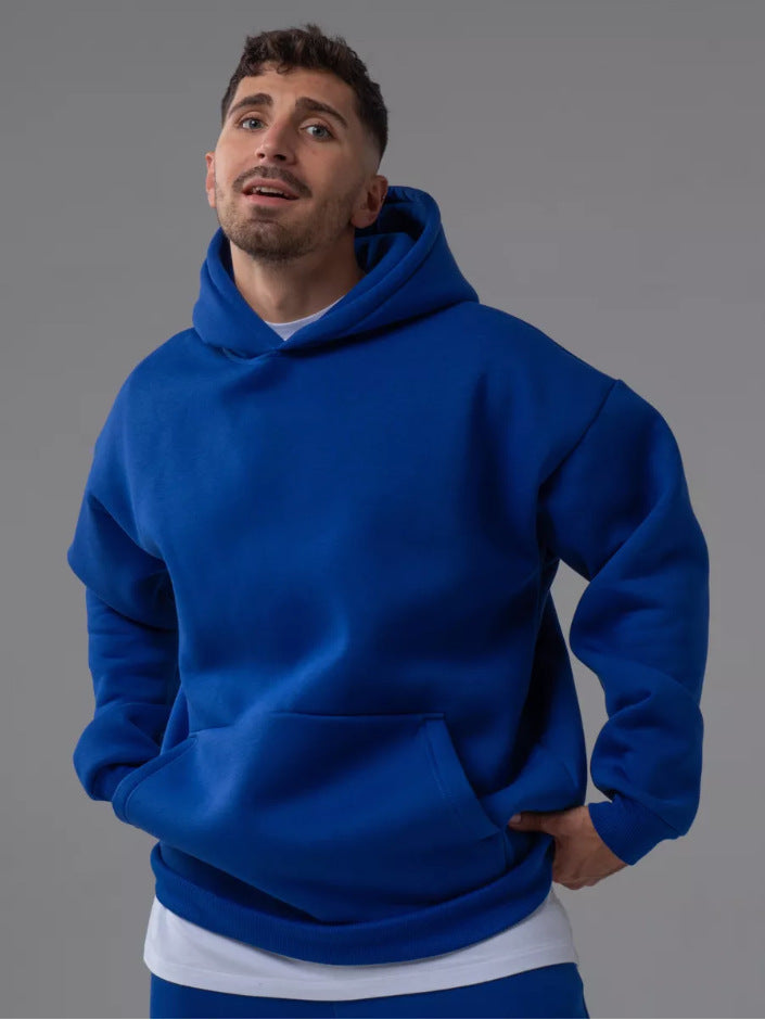 Men's heavy fleece boxy hoodie with deep shoulder drop reinforced hood and kangaroo pocket Mune Fashion