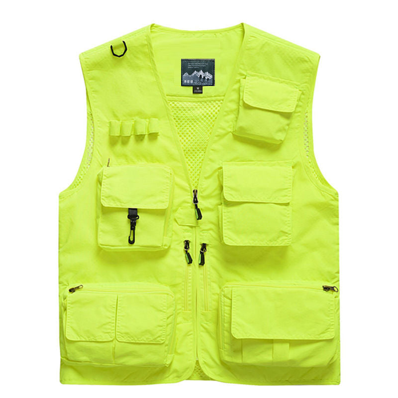 Men's Outdoor Multi-Pocket Vest in Fishing Style with Airy Mesh Back and Quick Access Pockets Mune Fashion