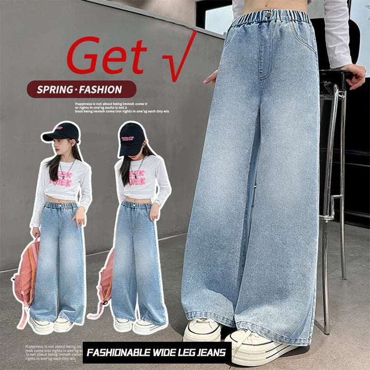 Women wide jeans with elastic waistband Mune Fashion