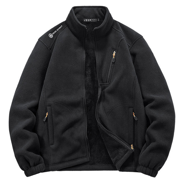 Men's thermal fleece jacket with Sherpa lining, stand-up collar and zippered pockets Mune Fashion