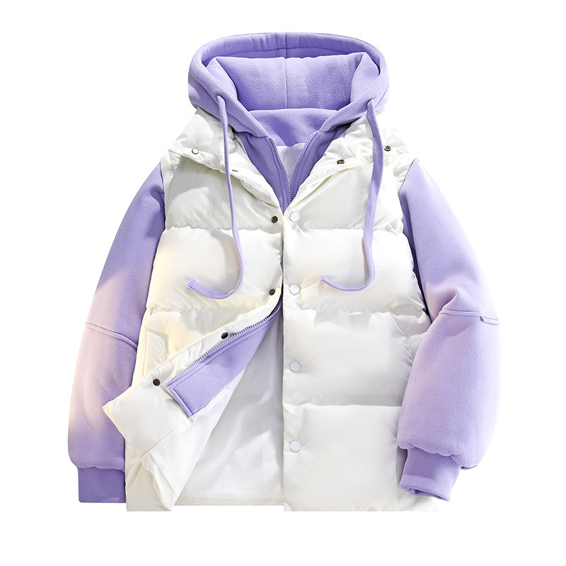 Men's Nano Hybrid Padded Jacket with Fleece Sleeves, Hood and Concealed Snap Fastener Mune Fashion