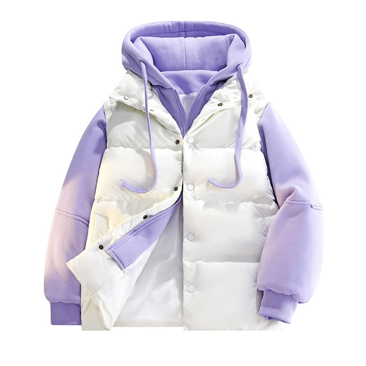 Men's Nano Hybrid Padded Jacket with Fleece Sleeves, Hood and Concealed Snap Fastener Mune Fashion