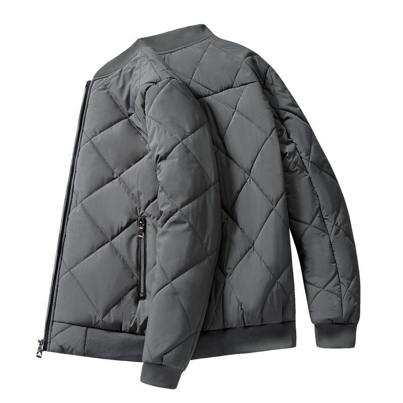 Women's quilted bomber jacket with diamond quilting, lightweight thermal lining, and zippered pockets Mune Fashion