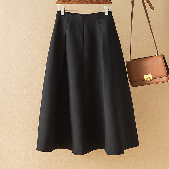 Ladies Elegant Midi Skirt with Pleats Mune Fashion