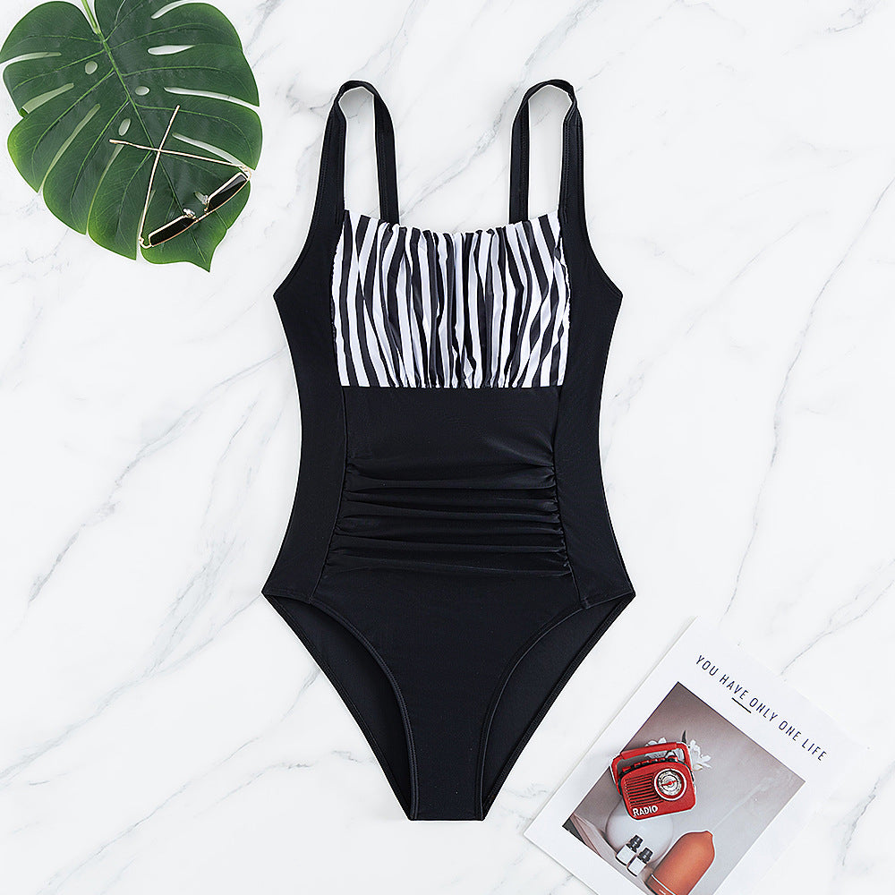 Women’s One-Piece Swimsuit with Fashionable Ruffle Details Mune Fashion