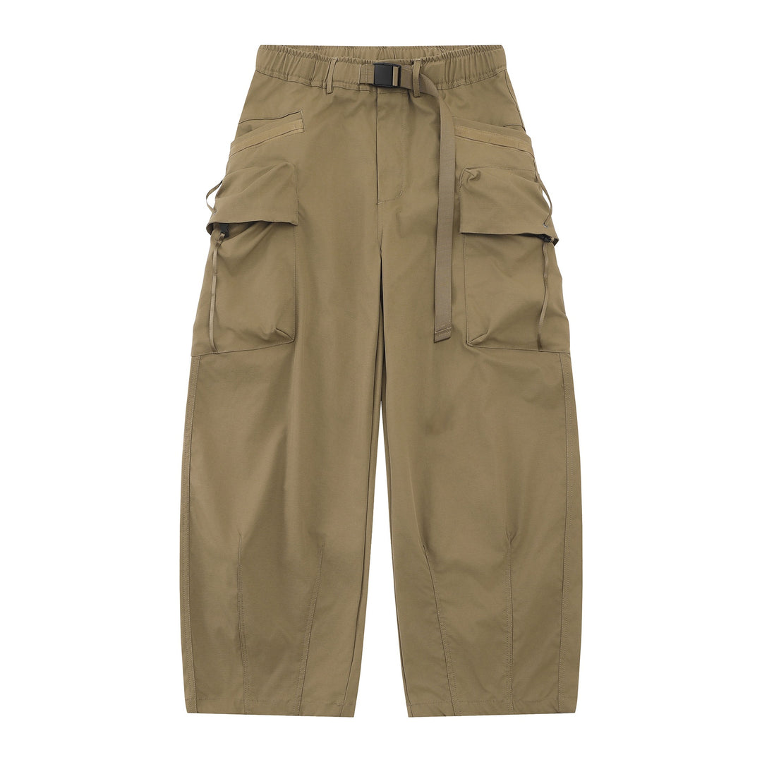 Women's Wide Cargo Culotte with Applied Pockets and Integrated Webbing Belt Mune Fashion