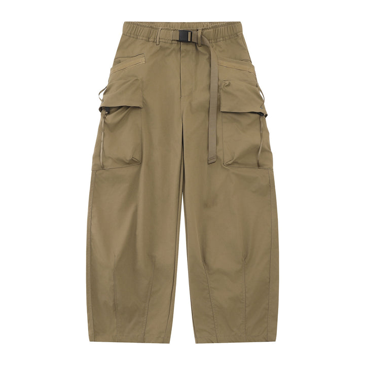 Women's Wide Cargo Culotte with Applied Pockets and Integrated Webbing Belt Mune Fashion