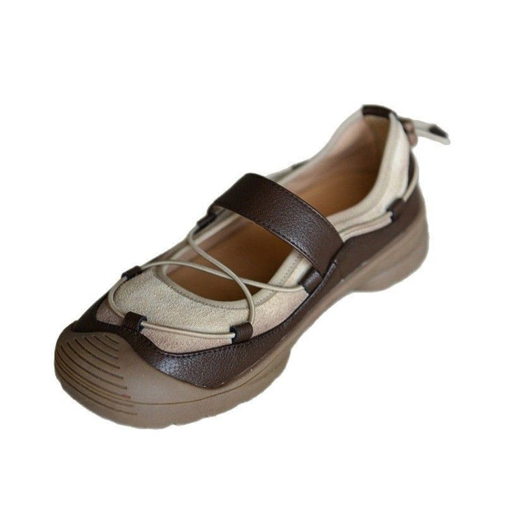 Damen Bequeme Mary-Jane-Sneaker mit Klettverschluss, elastischer Schnürung und profilierter Gummisohle Mune Fashion