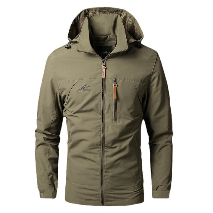 Men's lightweight water-repellent softshell jacket with hood and safety zipper Mune Fashion