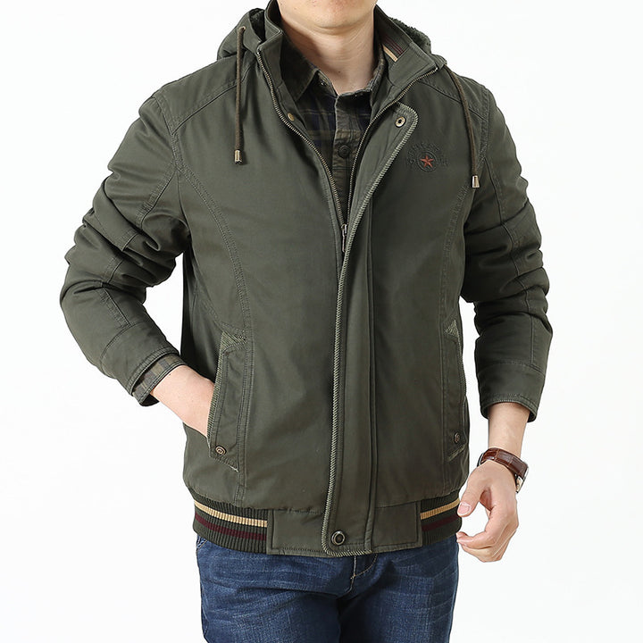 Men's utility hooded jacket in field parka style with thermal lining and multifunctional pockets Mune Fashion
