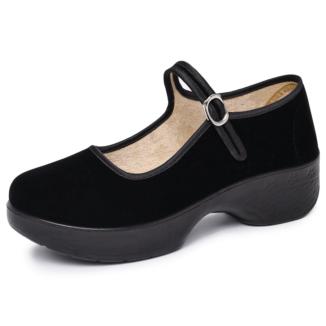 Women's nan Mary-Jane comfort slipper with adjustable strap, orthopedically inspired wedge insole and grippy lightweight profile sole Mune Fashion
