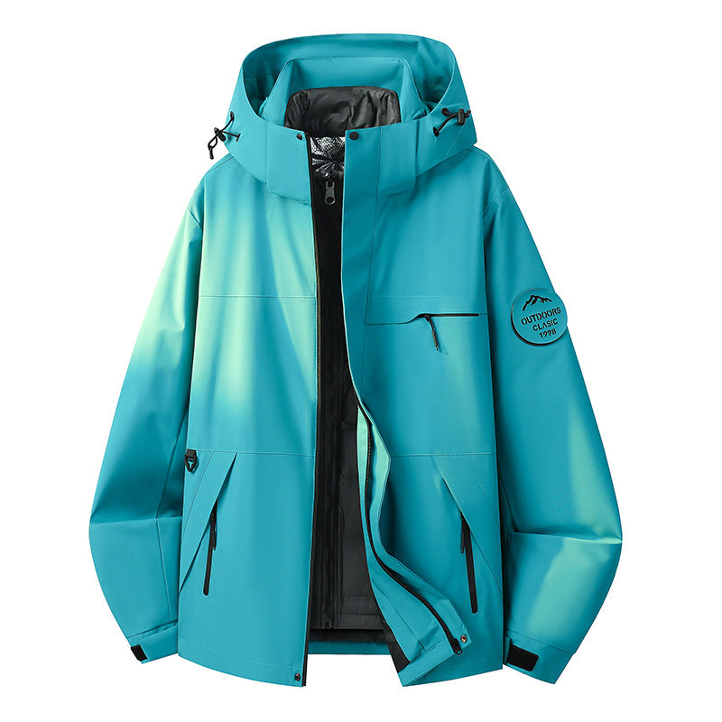 Men's waterproof three-layer hardshell jacket with adjustable hood, welded seams & multifunction pockets Mune Fashion
