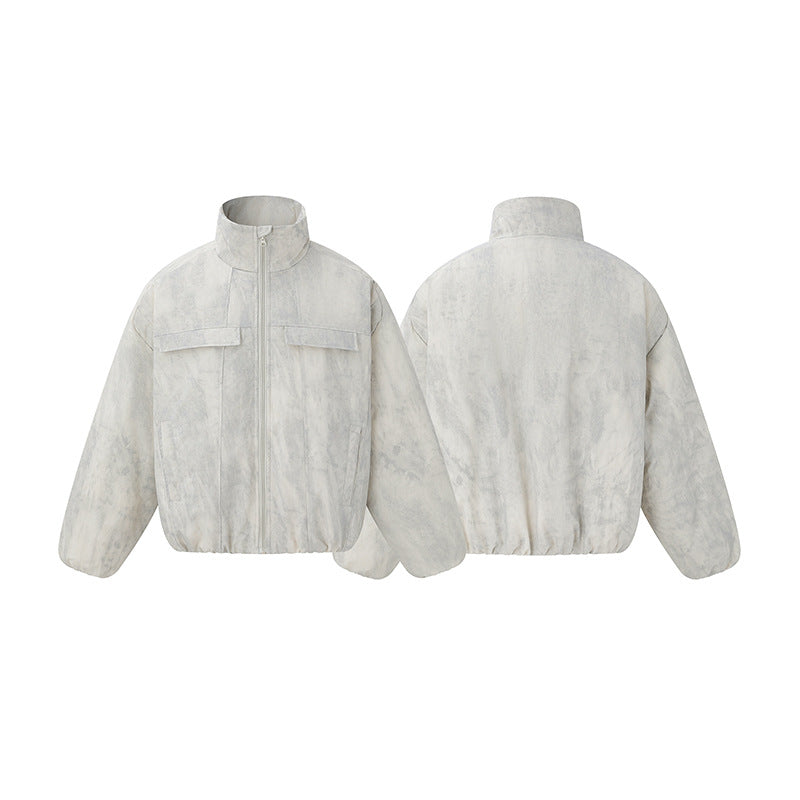 Unisex Short fitted padded oversized bomber jacket with stand-up collar and chest flaps Mune Fashion