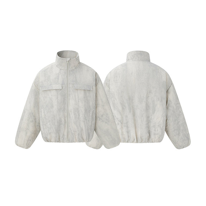 Unisex Short fitted padded oversized bomber jacket with stand-up collar and chest flaps Mune Fashion