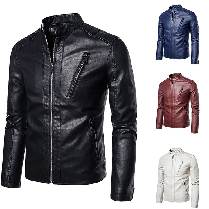 Men's Trendy Faux Leather Jacket Mune Fashion