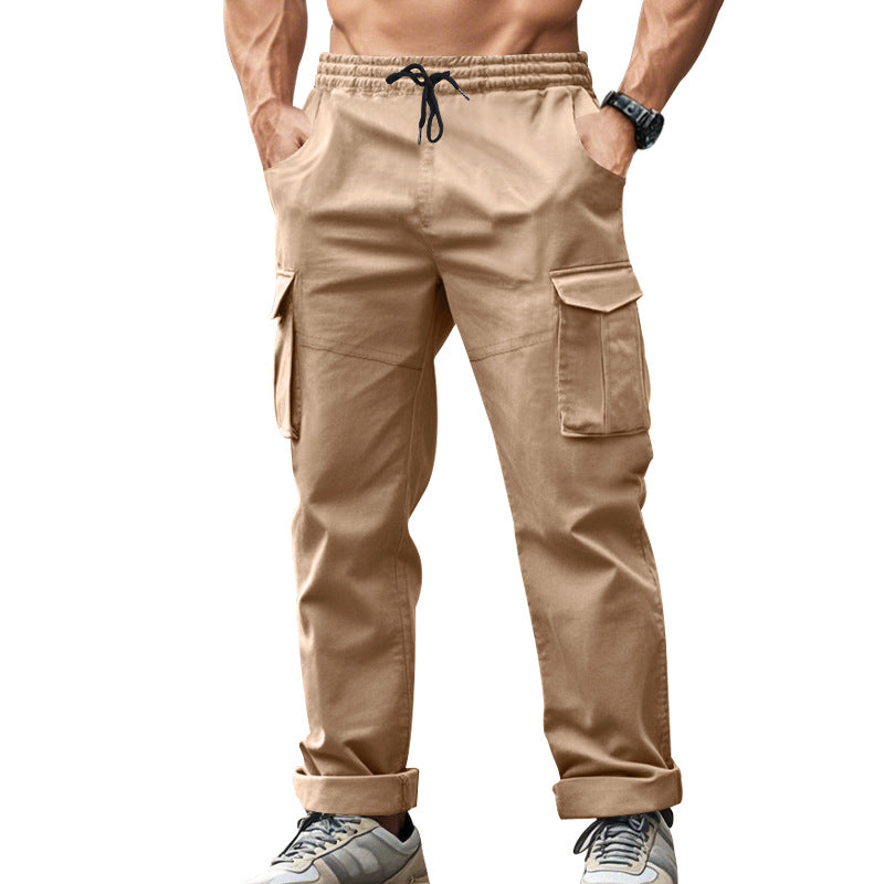 Men's urban cargo chinos in jogging style with elastic drawstring waistband and multifunctional pockets Mune Fashion