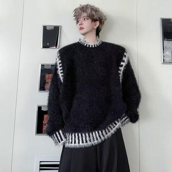 Men's Comfortable Chunky Knit Sweater with Round Neck