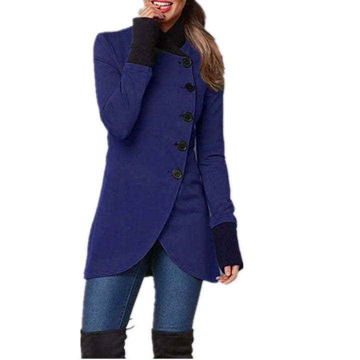 Women's nan asymmetrical long cardigan with button closure and ribbed cuffs Mune Fashion