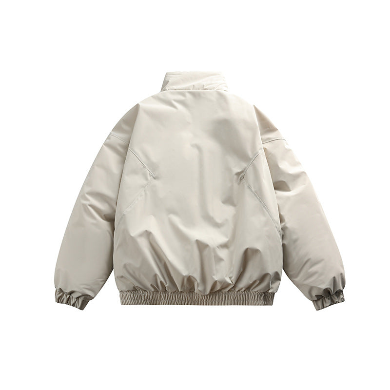 Unisex Boxy padded short jacket with stand-up collar and concealed button placket Mune Fashion
