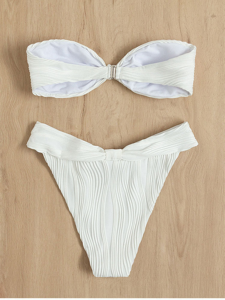 Ladies Bandeau Bikini Set with elegant wrap band Mune Fashion