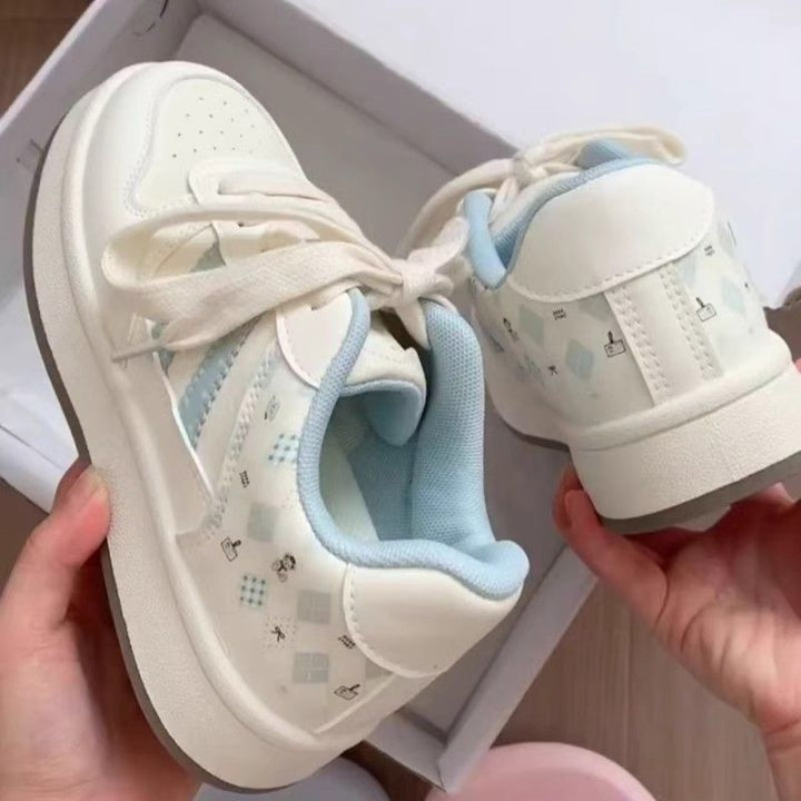 Women Sneakers with Check Pattern and Padded Sole Mune Fashion