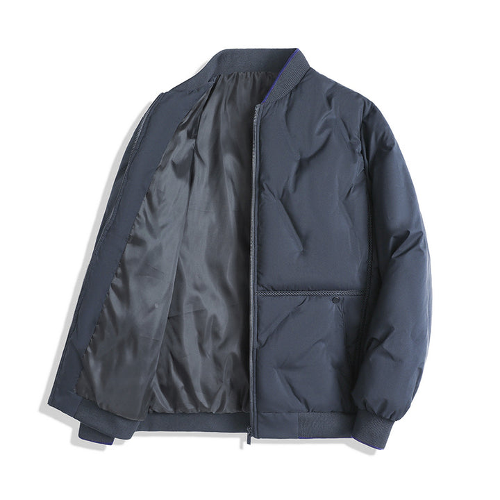 Men's Minimalist Thermal Bomber Jacket with Smooth Lining and Concealed Zipper Placket Mune Fashion