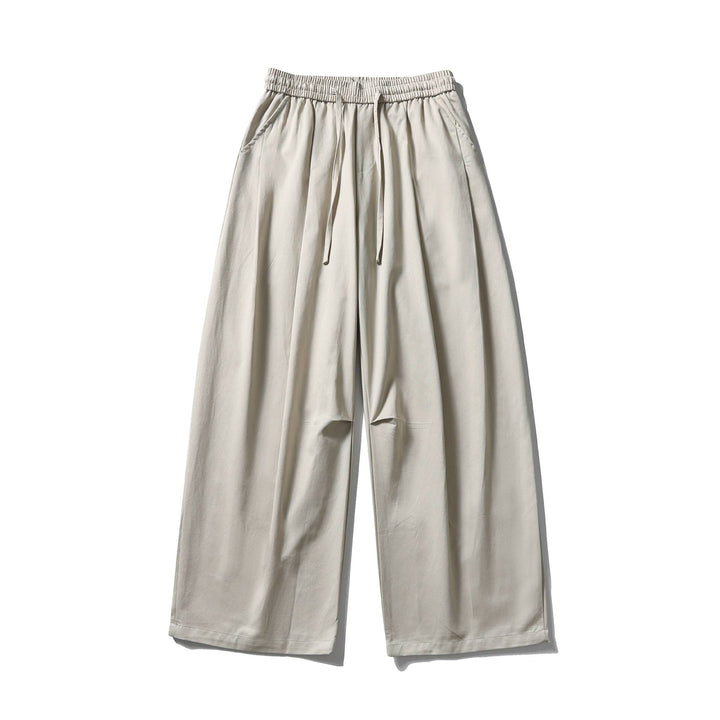 Women's Wide Culotte Pants with High Elastic Waistband and Drawstring Mune Fashion