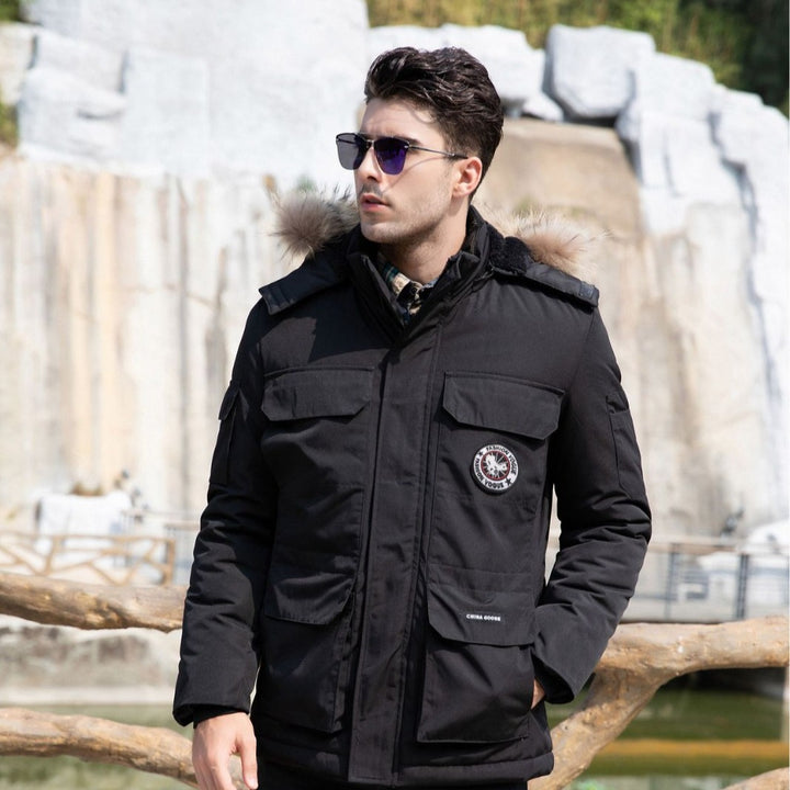 Men's insulated field parka with detachable faux fur collar and multiple pockets Mune Fashion