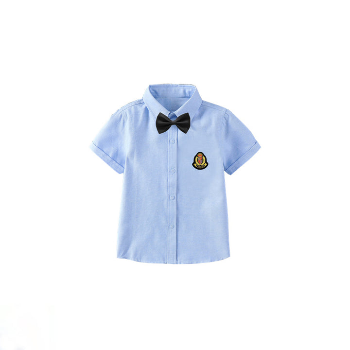 Boys elegant short-sleeved blouse with bow Mune Fashion
