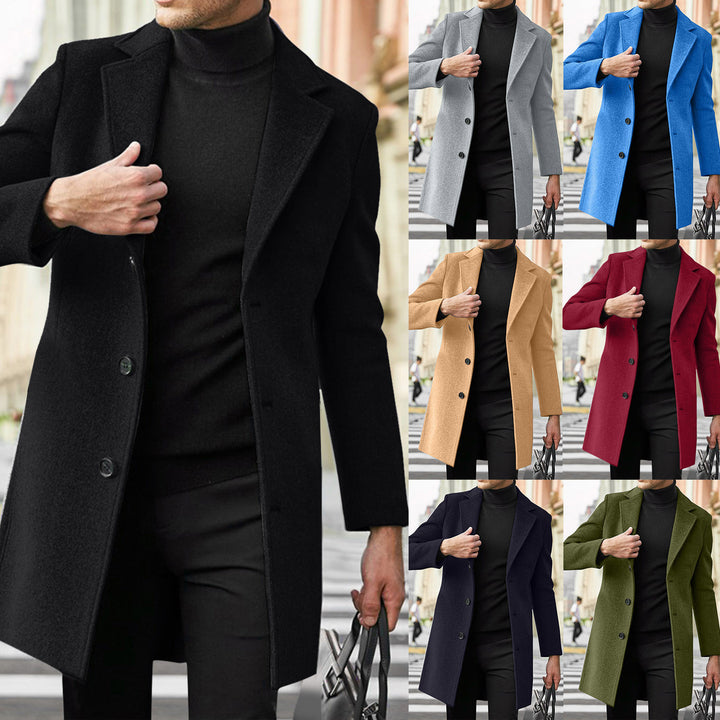 Men's tailored wool coat with a slim silhouette, classic lapels, and concealed button placket Mune Fashion
