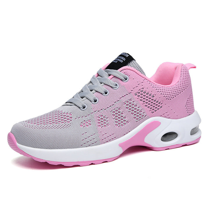Women nan breathable knitted running shoes with air cushion and shock-absorbing sole Mune Fashion