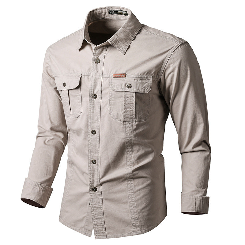 Men's lightweight overshirt jacket with flap chest pockets and classic shirt collar Mune Fashion
