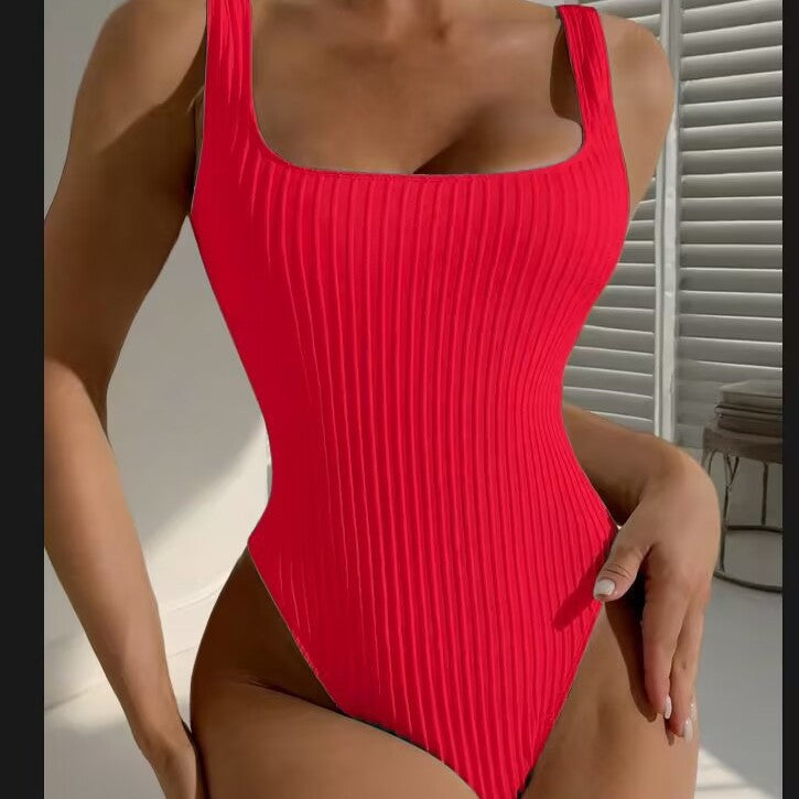Women's High-Cut Swimsuit with Textured Ribbed Design Mune Fashion